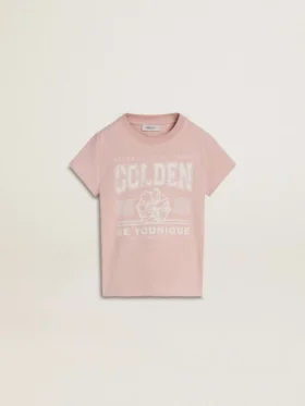 Chemise rose pour fille avec imprimé blanc