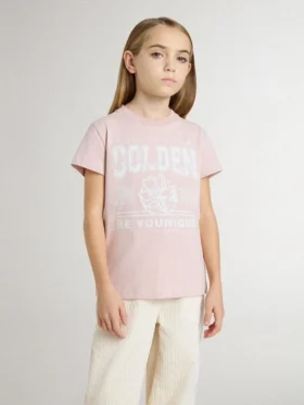 Chemise rose pour fille avec imprimé blanc