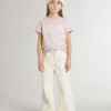 Chemise rose pour fille avec imprimé blanc