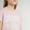 Chemise rose pour fille avec imprimé blanc