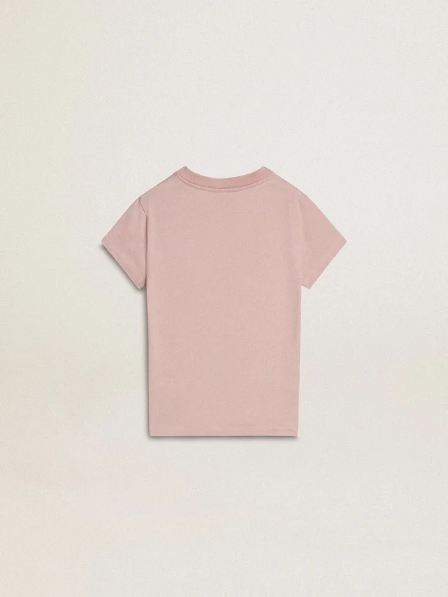 Chemise rose pour fille avec imprimé blanc