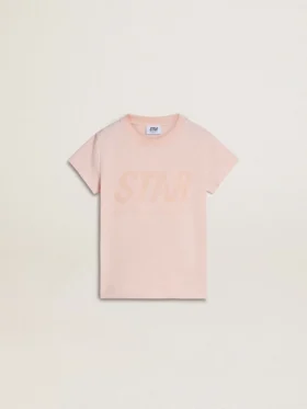 Chemise rose pour fille avec imprimé rose sur le devant