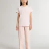 Chemise rose pour fille avec imprimé rose sur le devant
