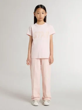 Chemise rose pour fille avec imprimé rose sur le devant