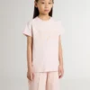 Chemise rose pour fille avec imprimé rose sur le devant