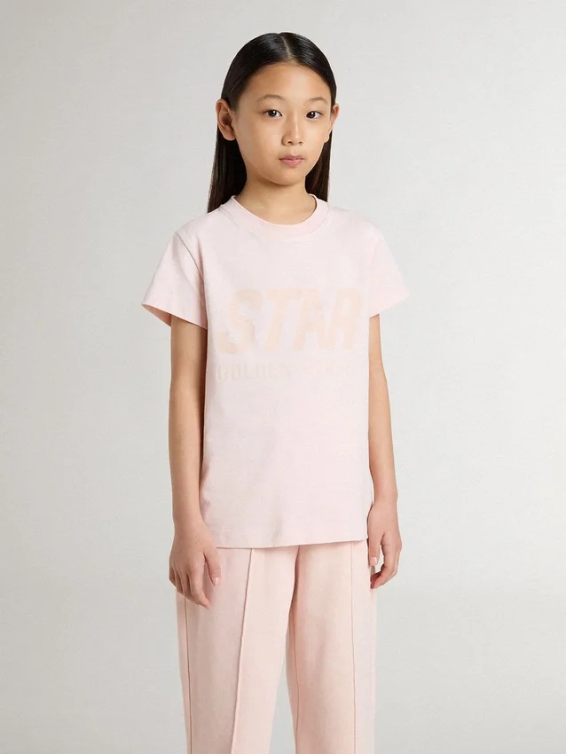 Chemise rose pour fille avec imprimé rose sur le devant