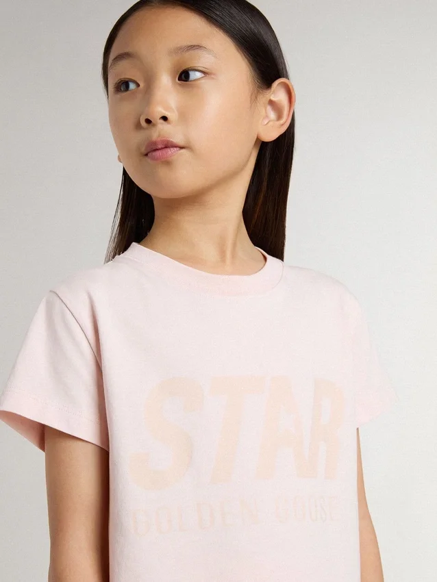 Chemise rose pour fille avec imprimé rose sur le devant