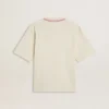 Chemise sans manches blanche délavée avec broderie rouge pour le Nouvel An chinois