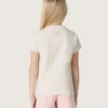 Chemise « Star » pour fille en jersey de coton blanc avec une étoile rose pailletée