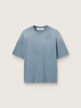 Chemise unisexe en coton bleu ciel avec imprimé inversé dans le dos