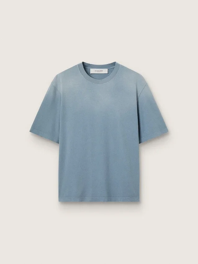 Chemise unisexe en coton bleu ciel avec imprimé inversé dans le dos