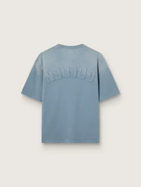 Chemise unisexe en coton bleu ciel avec imprimé inversé dans le dos