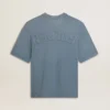 Chemise unisexe en coton bleu ciel avec imprimé inversé dans le dos