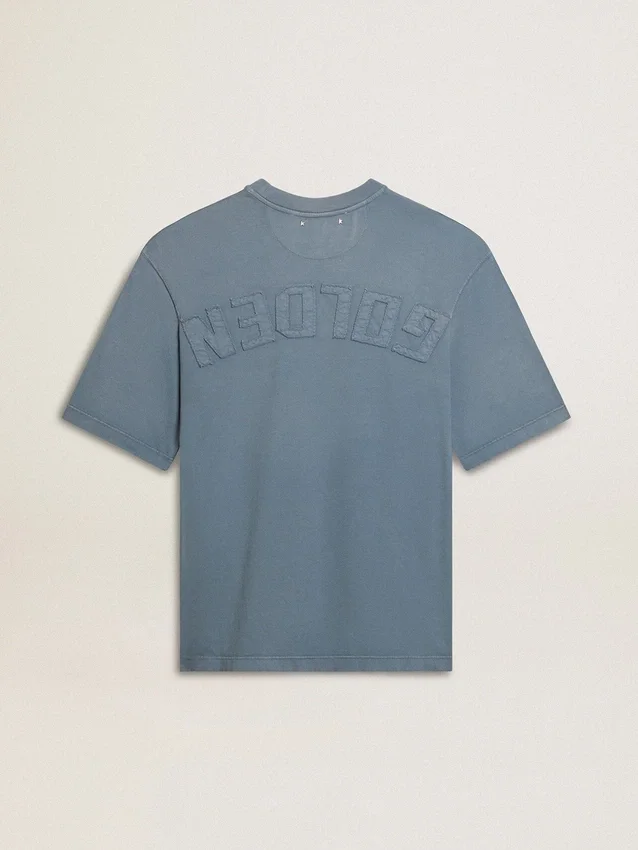 Chemise unisexe en coton bleu ciel avec imprimé inversé dans le dos