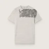 Chemise unisexe en jersey gris chiné avec imprimé drapeau