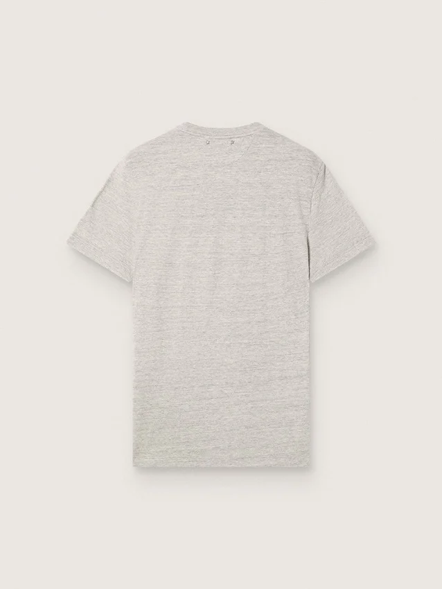 Chemise unisexe en jersey gris chiné avec imprimé drapeau