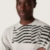 Chemise unisexe en jersey gris chiné avec imprimé drapeau