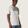 Chemise unisexe en jersey gris chiné avec imprimé drapeau