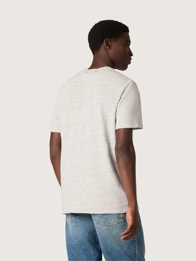 Chemise unisexe en jersey gris chiné avec imprimé drapeau
