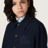Chemise unisexe Journey en toile de coton bleue avec logo brodé