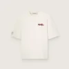 Chemise unisexe Resort en coton blanc avec imprimé et logo