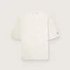 Chemise unisexe Resort en coton blanc avec imprimé et logo
