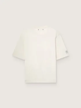 Chemise unisexe Resort en coton blanc avec imprimé et logo