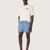 Chemise unisexe Resort en coton blanc avec imprimé et logo