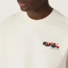 Chemise unisexe Resort en coton blanc avec imprimé et logo