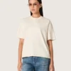 Chemise unisexe « Star » en coton blanc, ornée de cristaux dégradés sur toute la surface et d’un imprimé dans le dos