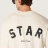 Chemise unisexe Star en coton blanc vintage avec imprimé noir dans le dos