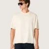 Chemise unisexe Star en coton blanc vintage avec imprimé noir dans le dos