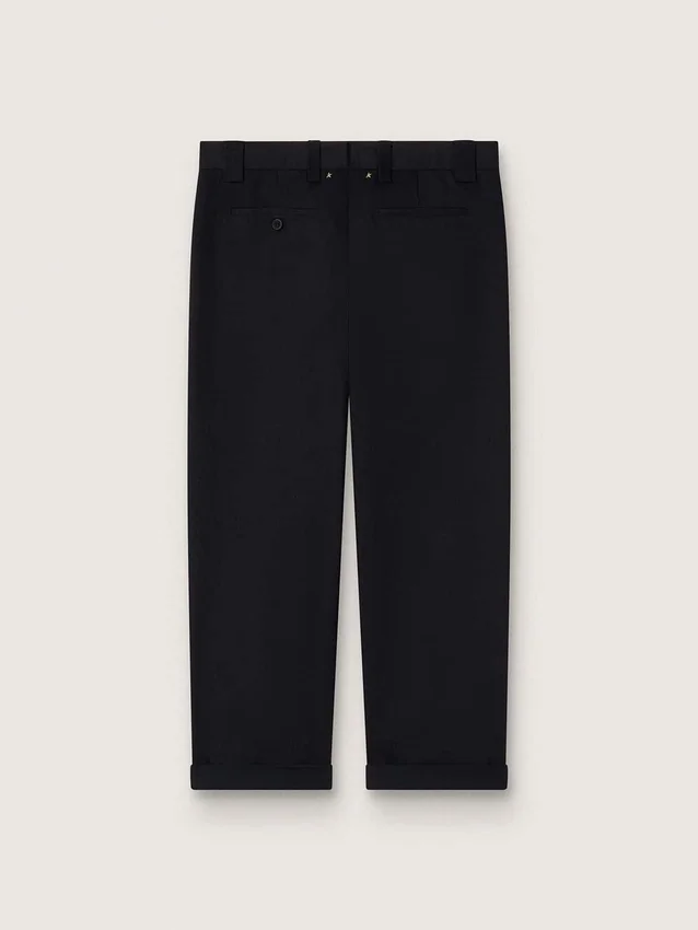 Chino noir en coton pour homme