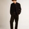 Chino noir en coton pour homme