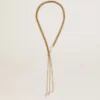 Collier avec des chaînes couleur or antique et des perles