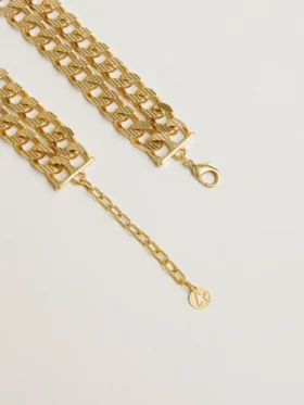 Collier à chaîne tressée couleur or antique avec fermoir en forme d’étoile