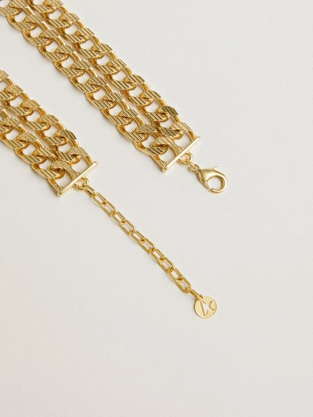 Collier à chaîne tressée couleur or antique avec fermoir en forme d’étoile