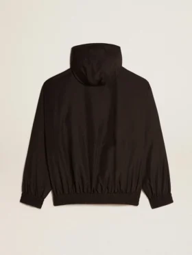 Coupe-vent noir à capuche