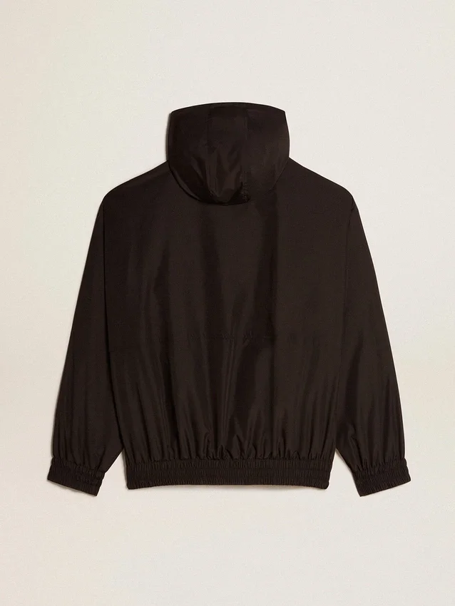 Coupe-vent noir à capuche