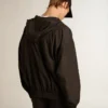 Coupe-vent noir à capuche