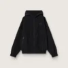 Coupe-vent pour femme en nylon noir orné de cristaux ton sur ton