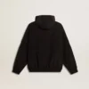 Coupe-vent pour femme en nylon noir orné de cristaux ton sur ton