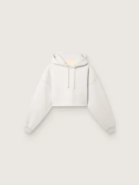Court sweat-shirt à capuche pour femme Star en coton gris chiné