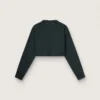 Court sweat-shirt en coton pour femme avec des cristaux sur le devant