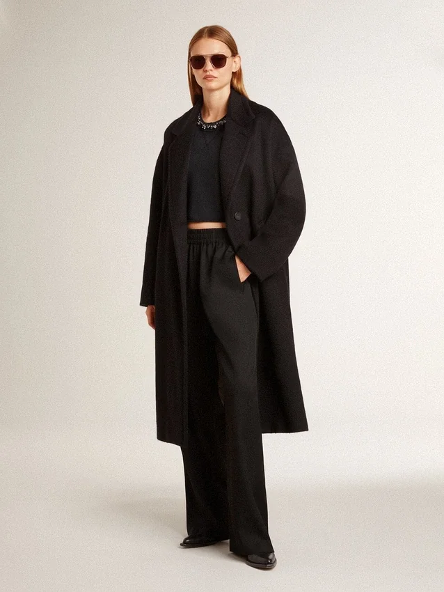 Court sweat-shirt en coton pour femme avec des cristaux sur le devant