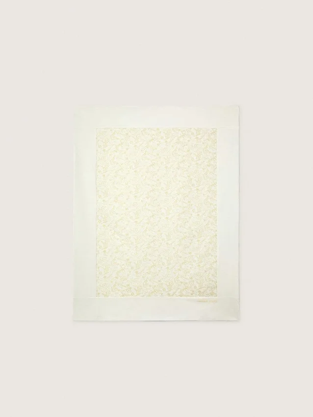 Couverture pour bébé Journey en polaire de coton blanche avec imprimé de mascottes rose pêche