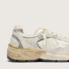Dad-Star pour femme en daim et mesh, avec étoile en cuir blanc et languette de talon en cuir beige