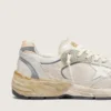 Dad-Star pour homme en daim et mesh avec étoile en cuir blanc et languette de talon en cuir beige