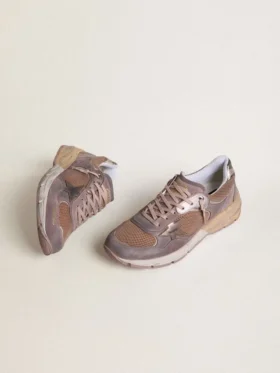 Dad-Star pour homme en daim lilas et mesh, avec étoile et languette au talon en cuir laminé