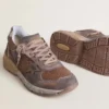 Dad-Star pour homme en daim lilas et mesh, avec étoile et languette au talon en cuir laminé